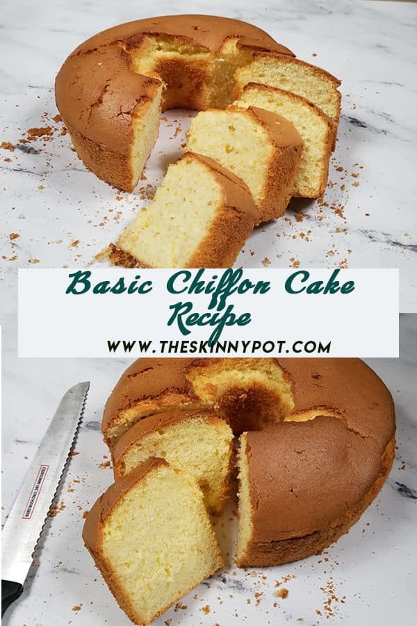 This Chiffon Cake Recipe Filipino style will yield a soft, fluffy, and moist chiffon cake. It goes perfectly with light whipped topping, sweetened strawberry or your favorite ice cream.