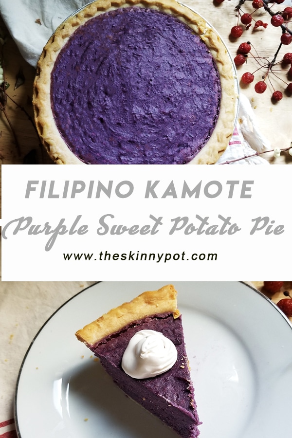 This Purple Sweet Potato Pie (Kamote Pie) is an easy alternative for our ever elusive Ube pie. This Kamote Pie taste just like Ube Pie - I promise.