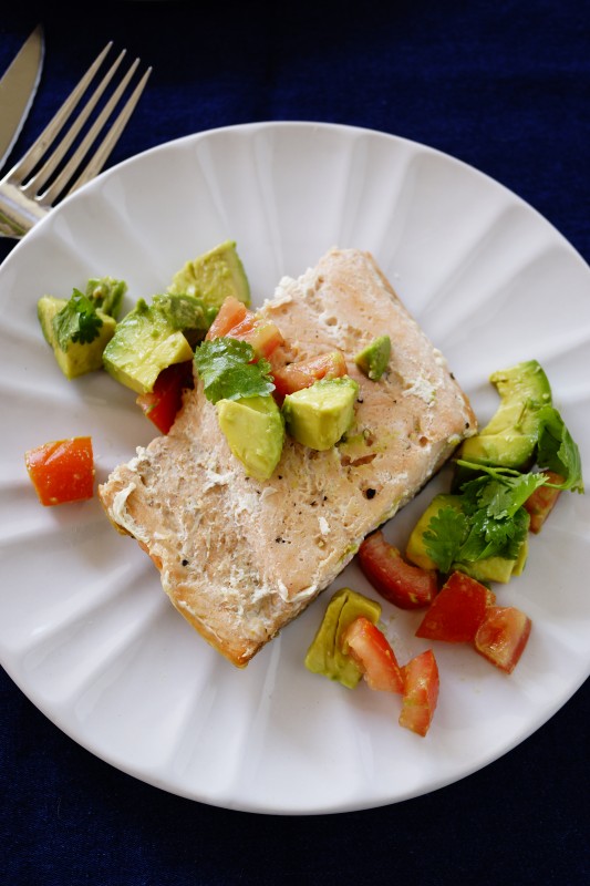 High Protein Dinner - Salmon with Avocado