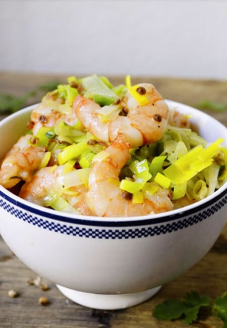 shrimp with leeks recipe