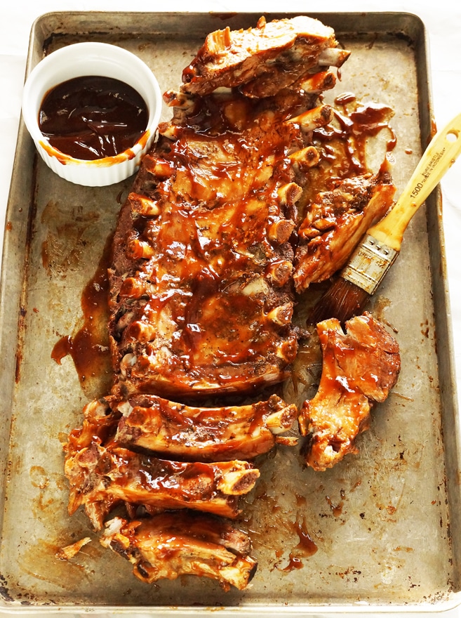 This is a very easy Pork Back Rib recipe. Plus this version s for busy moms like you and me… here is a secret, I boiled the ribs again just like the previous rib recipe I made. I read that you don’t boil your ribs as it will lose its flavor; you know what, I do not believe it. And those who said that are those types of cook who has a lot of time in their hands, but you and I do not have that time, so let’s boil our ribs! And another fact, this Baby Pork Rib is flavorful and the sauce is made of only of 3 ingredients yet it is bursting with mix of saltiness and sweet flavors and heat.