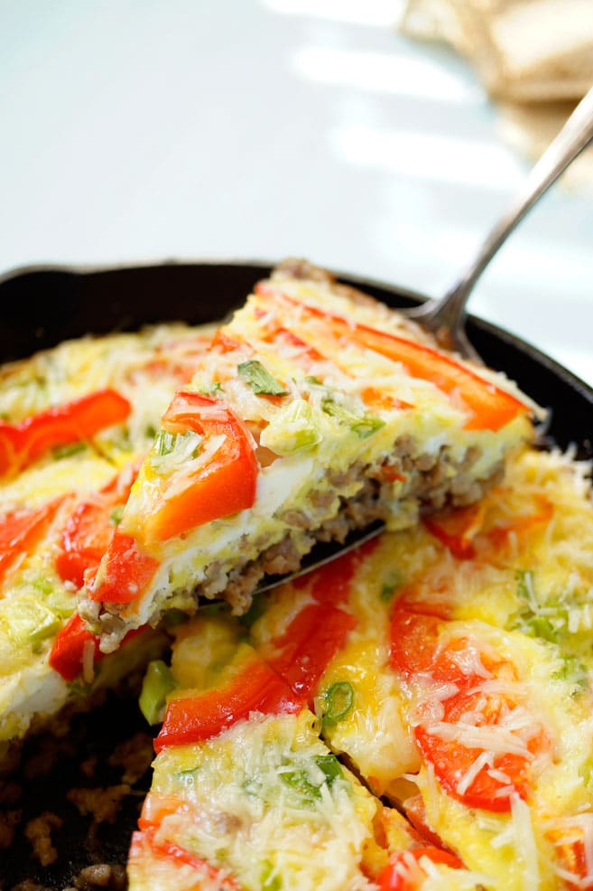  Oven Baked Ground Turkey and Egg Omelet has zero carbs, high in protein, load of veggies