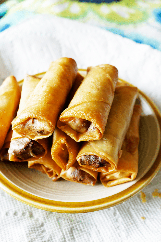Lumpia with Chicken and Bean Sprouts Filling