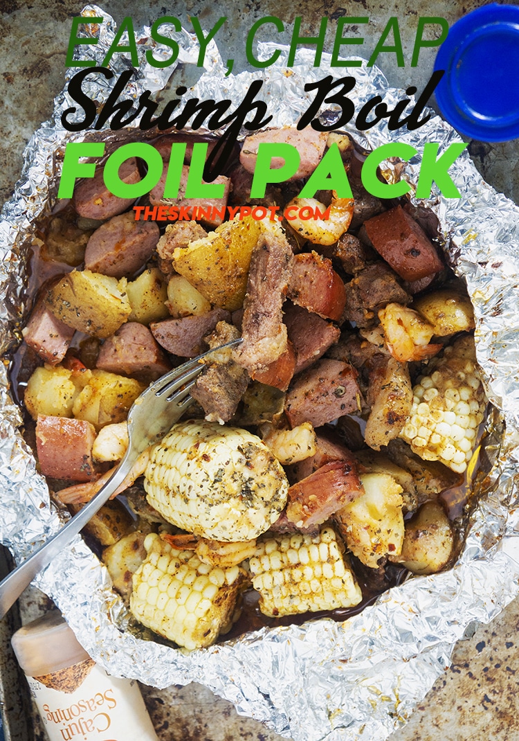 SHRIMP BOIL FOIL PACK/www.theskinypot.com