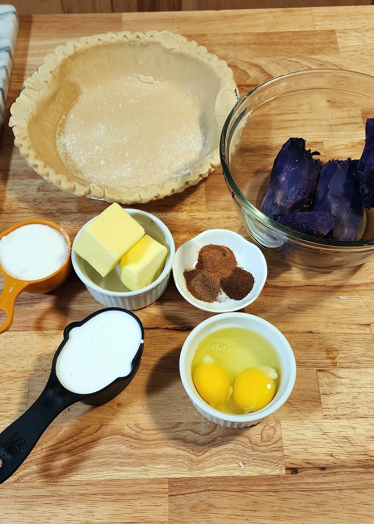 Purple Sweet Potato Pie Ingredients