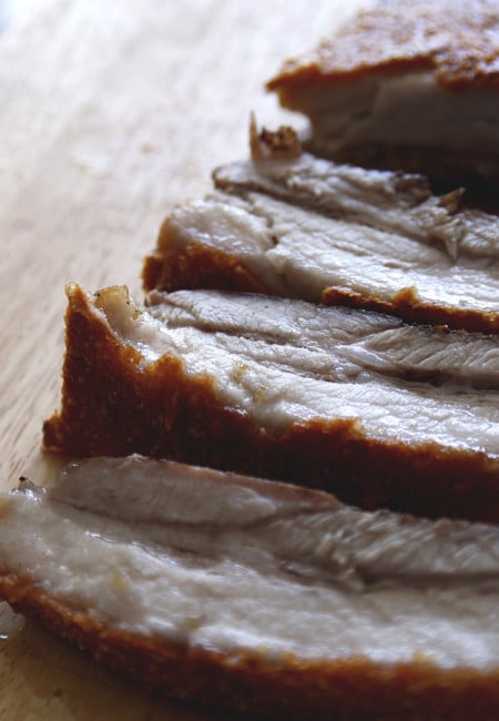 CHINESE PORK BELLY WITH BEST CRACKLES OF CRISPNESS. Juicy meat, best crisp roasted pork belly and delicious rub you can smother on the pork lean meat. This is the recipe you must try. This is just similar to the Chinese pork belly take out you can get. Check it out on the blog.