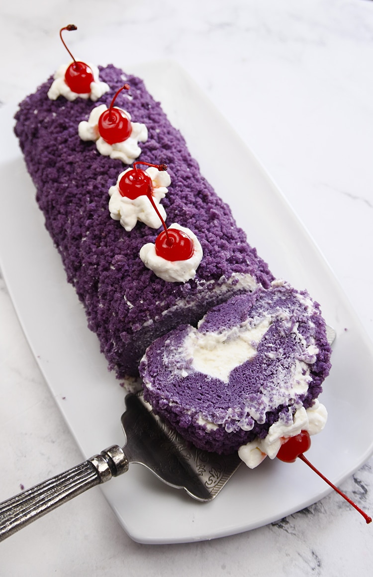 Ube Cake Roll Recipe with Cream Cheese Frosting No fail Recipe