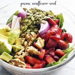 Strawberry Spinach Salad is a feast for the tummy and for the eyes! This appetizing summer salad is so refreshing and easy to prepare!