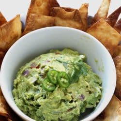 This 15 minute Guacamole recipe is the only Guacamole recipe you need. It is packed with flavor, simple to make and very versatile. Add less or more of the ingredients to achieve the taste you want