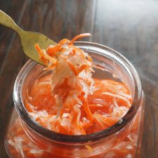 A simple Vietnamese Style Pickles you can make using Daikon Radish and Carrots pickled in salt sugar and vinegar. There's no cooking needed.