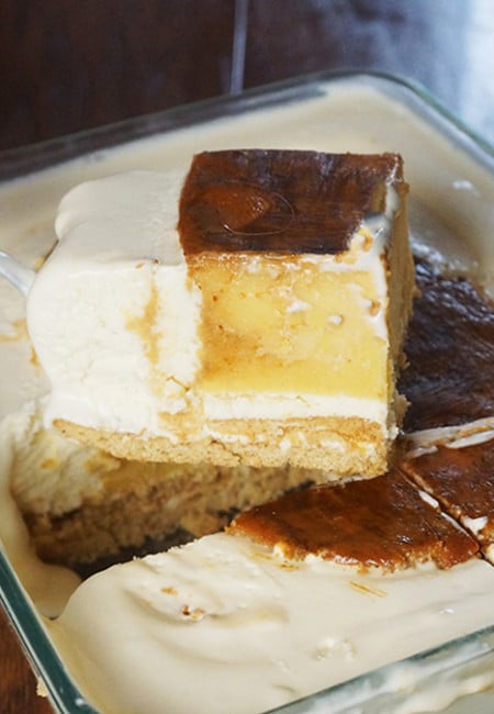 This Graham De Leche is a combination of my 2 Filipino Desserts- Graham Float and Leche Flan. It is a creamy and a sweet combination of both desserts to wow the crowd..
