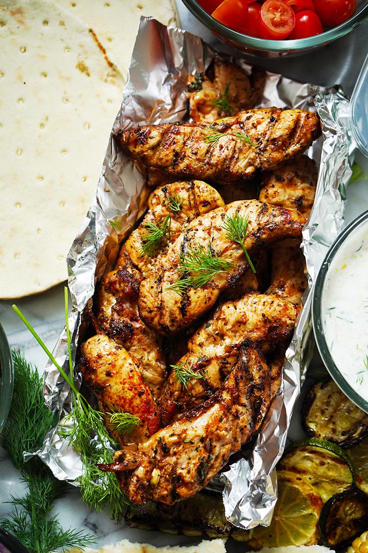 Grilled Chicken Breast with Greek Sauce Marinade