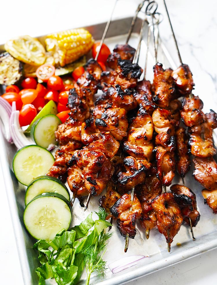 Grilled Chicken Thigh with Asian Sauce Marinade