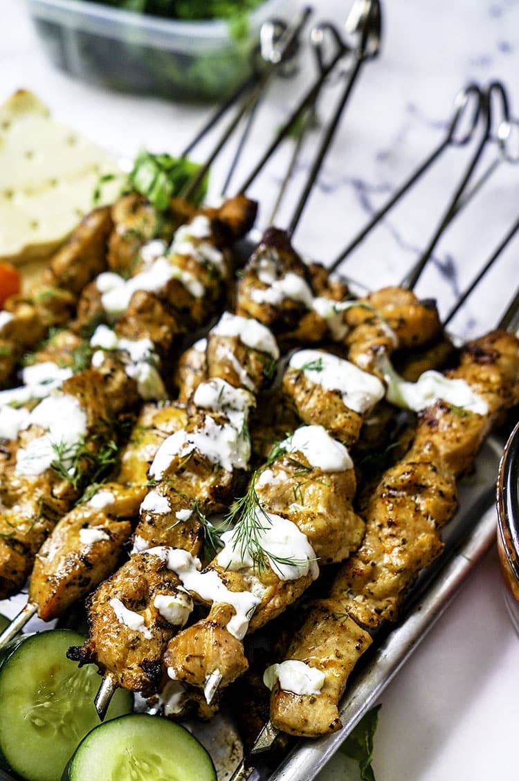 Greek Chicken Kebabs with Tzatziki Sauce