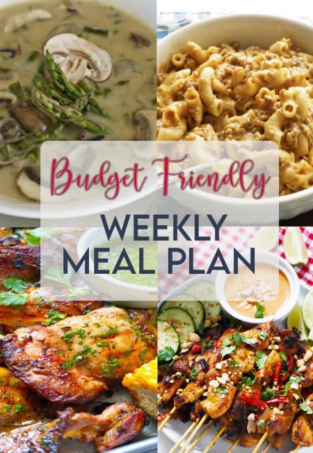 BUDGET FRIENDLY WEEKLY MEAL PLAN