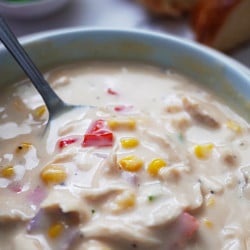 Chicken Corn Soup from Leftover Chicken
