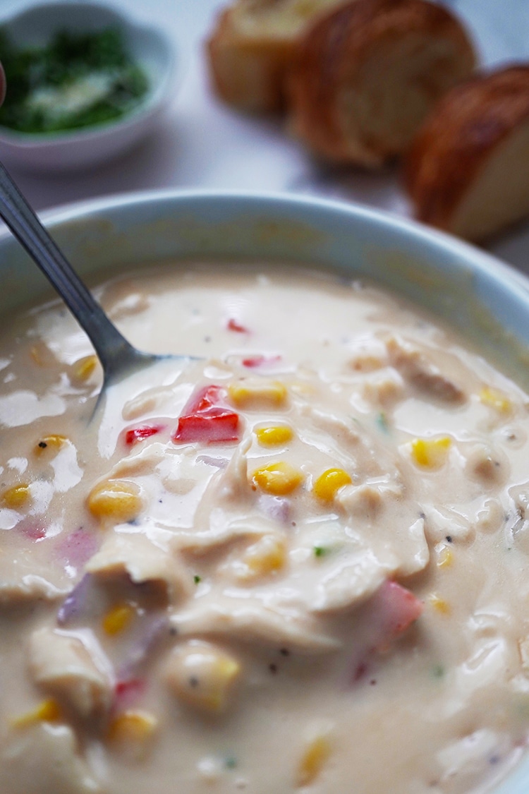 Chicken Corn Soup from Leftover Chicken
