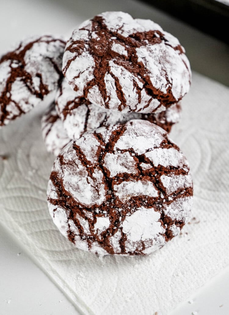 Fudgy and soft Red Velvet Cookie Crinkles Recipe