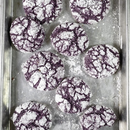 Ube Cookie Crinkles without Ube Halaya just Ube Flavoring