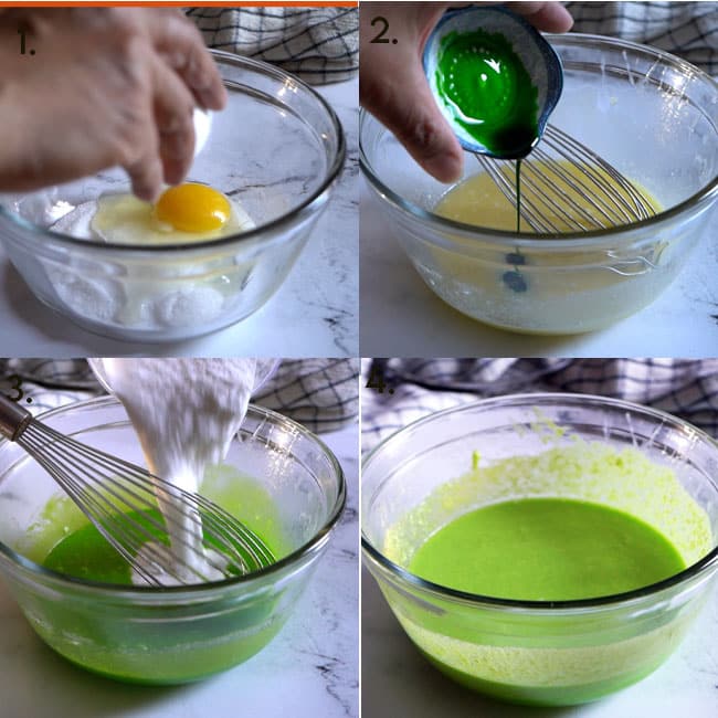 Pandan Waffles Step by step instructions