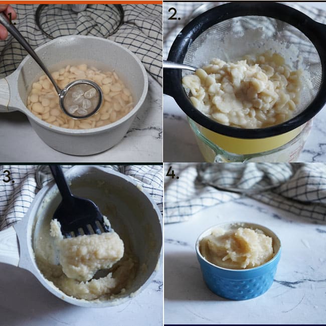 Step by step on How to Make White Bean Paste