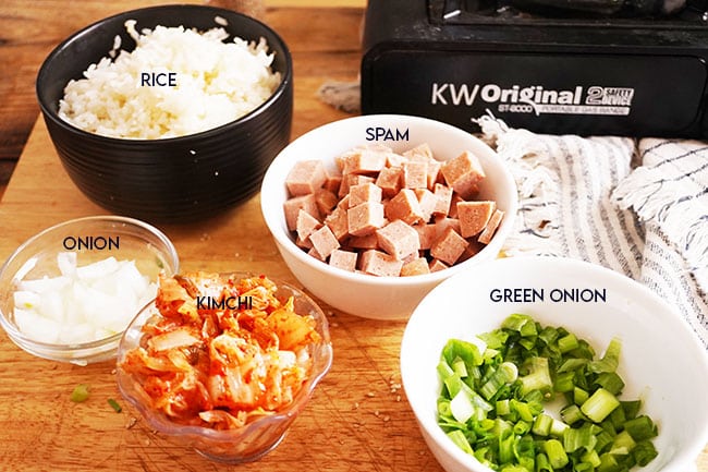 korean spam kimchi fried rice Ingredients