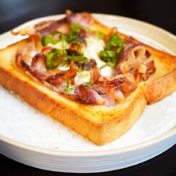 Air Fryer Bacon and Egg toast