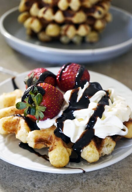Belgian Liege waffles without Pearl Sugar