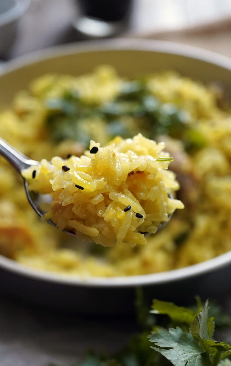 Best Turmeric Yellow Rice with Chicken (Instant Pot)