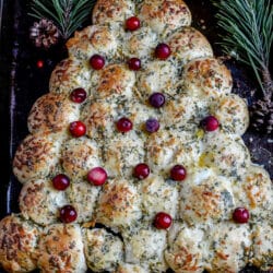 Christmas Tree Bread with Mozzarella Cheese