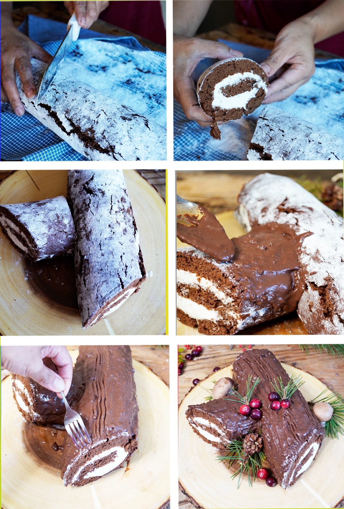 how to Decorate Log Cake
