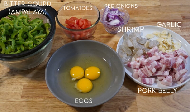 Ampalaya with egg Ingredients
