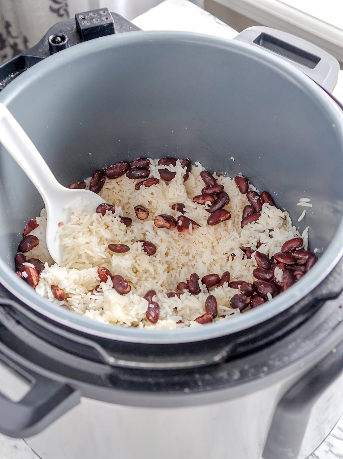 Beans and Rice Cooked in the Instant Pot