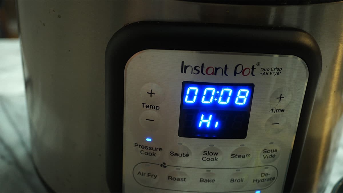 Pressure cook for eight minutes