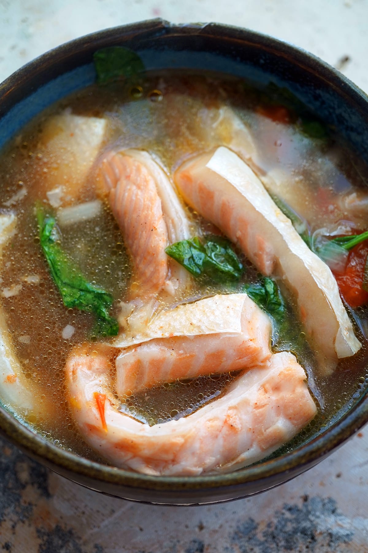 Sinigang na Salmon Belly