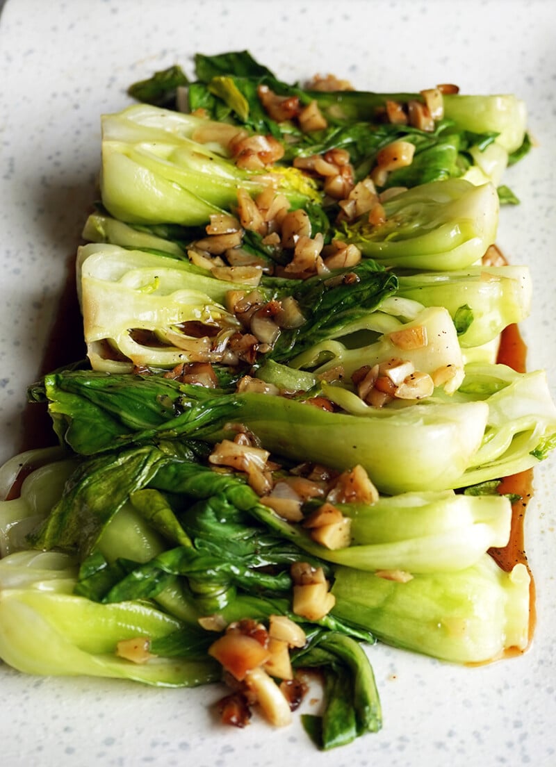 Steamed baby Bok Choy