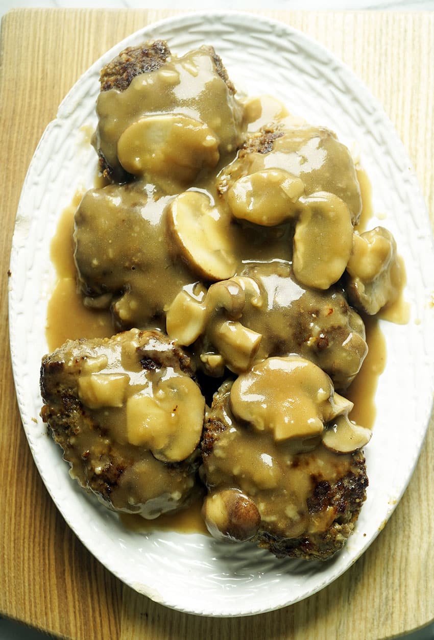 Burger Steak with Mushroom Gravy Jollibee Copycat The Skinny Pot