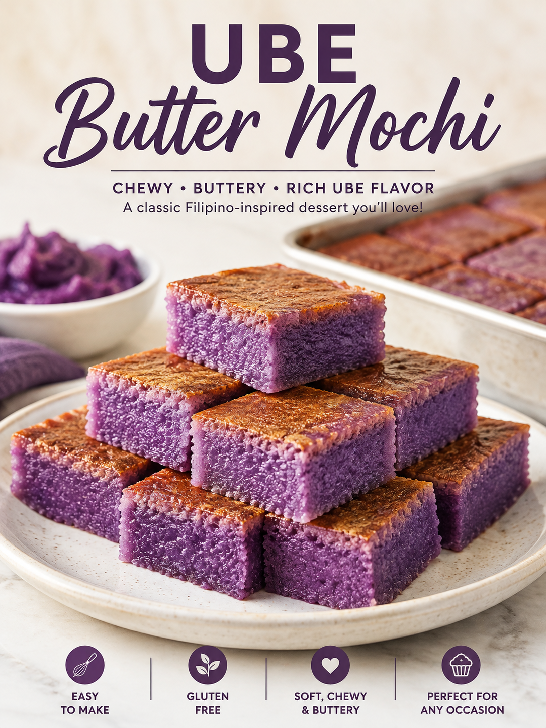 Ube Butter Mochi Recipe